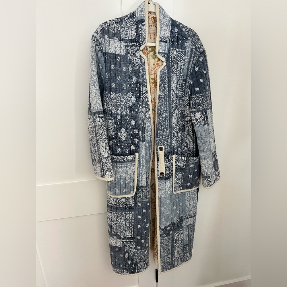 Free People Reversible Duster-Long Quilted Jacket
